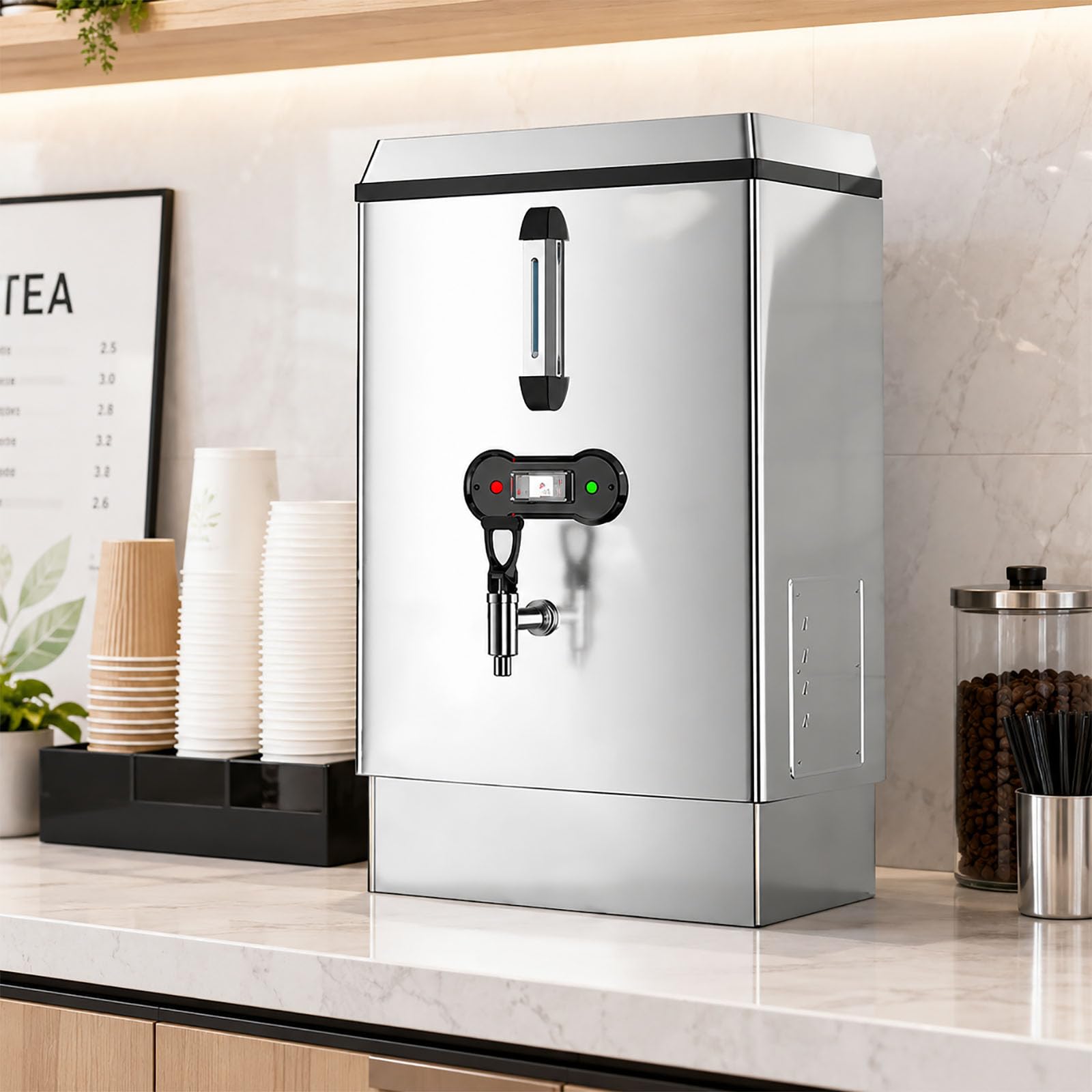 Stainless Steel Commercial Hot Water Boiler, With Faucet, 40l Instant Hot Water Dispenser, Catering Urn, Boil-dry Protection, Ideal For Restaurants, Cafes, Schools, And Factories, 8.8 gallons