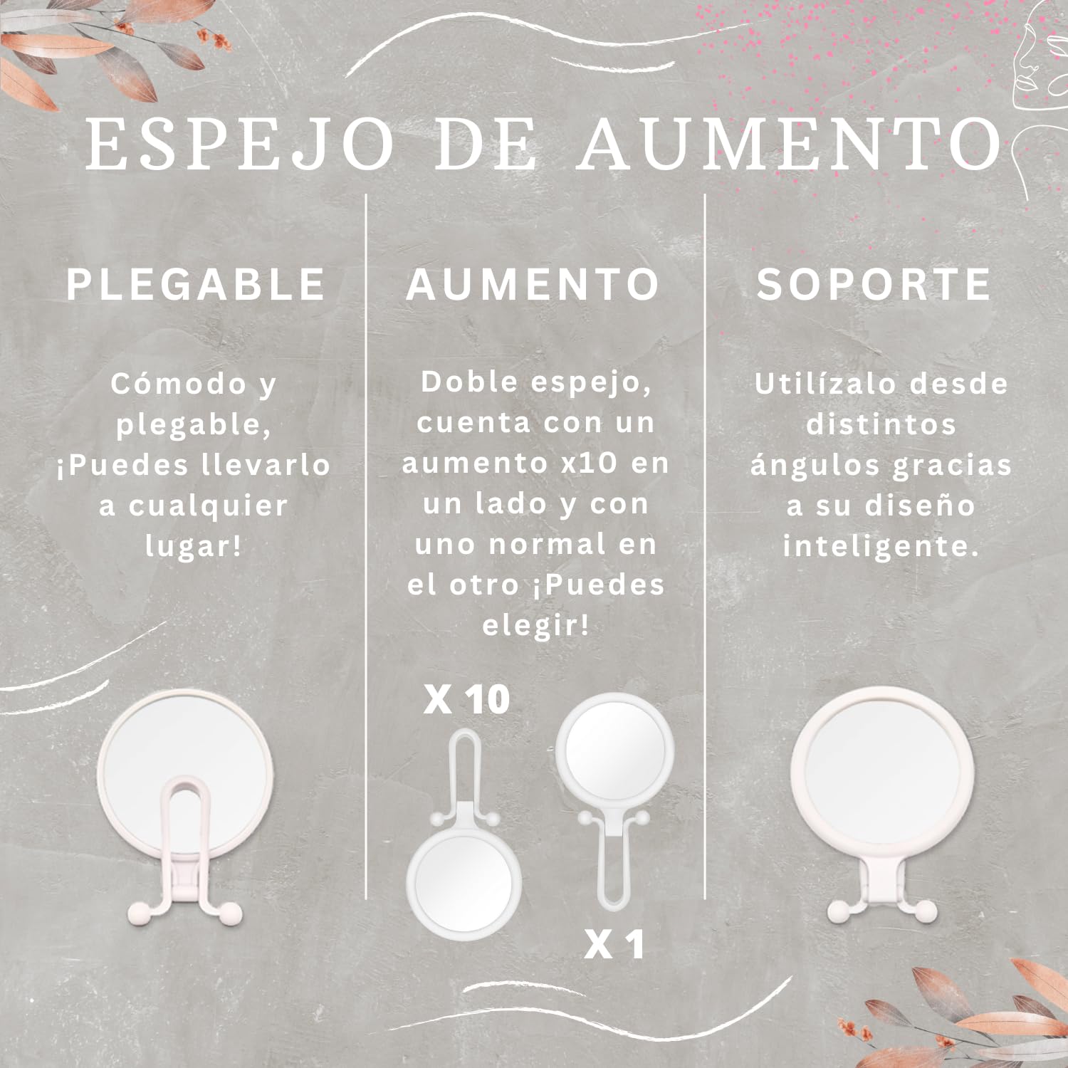 Set de Pinzas de Cejas Profesionales Con Espejo de Aumento x10 - 4 Tipos de Pinzas, Cepillo y Tijeras - Regalo Para Parejas