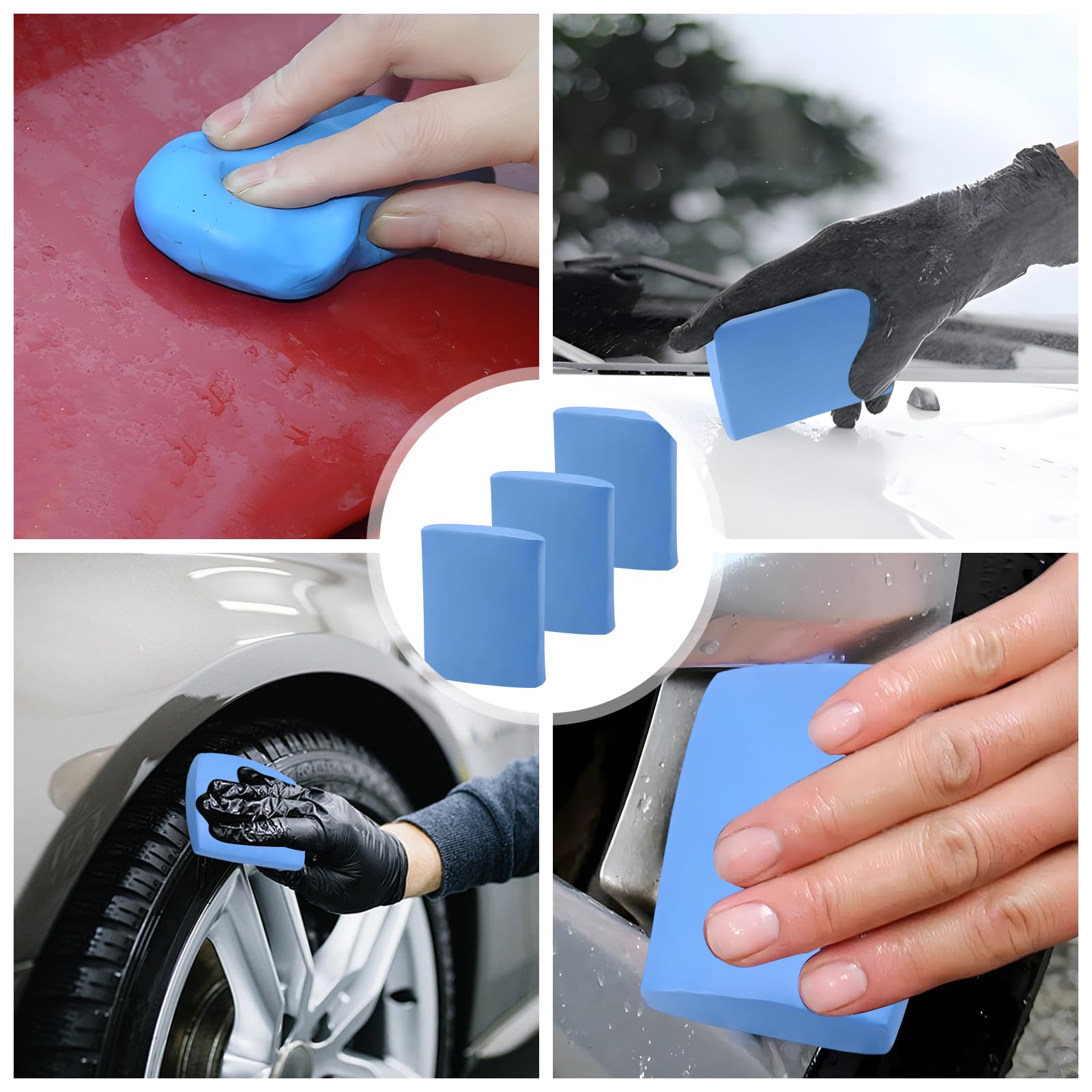 3 Piezas Barra De Arcilla De Coche,Arcilla Para Automóviles,Barra De Arcilla Limpiador De Autos,Limpiador De Barra De Arcilla Mágica,Arcilla Limpiadora Coches,Car Clay Para Detailing Coche