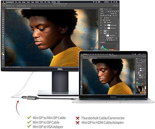 Miniatura 7 de Adaptador USB C a Mini DisplayPort con PD Fast 100W Adaptador de carga 4K @60Hz Thunderbolt 3/4 Compatible con iPhone 15/16, M1/M3 MacBook, iPad,