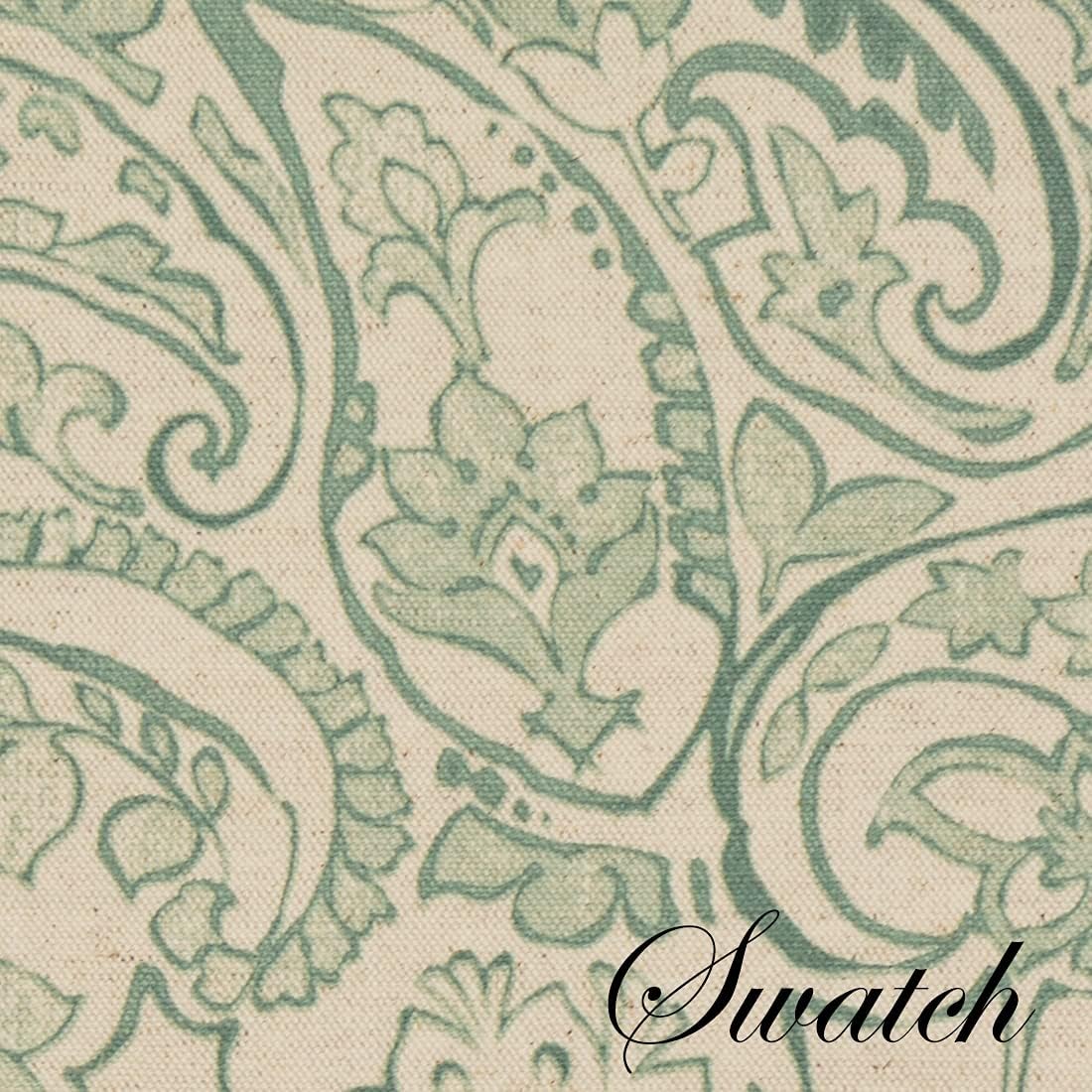 Sweet Pea Linens Sea Mist Green Paisley Wedge-Shaped Placemats - Set of Four Plus Center Round-Charger