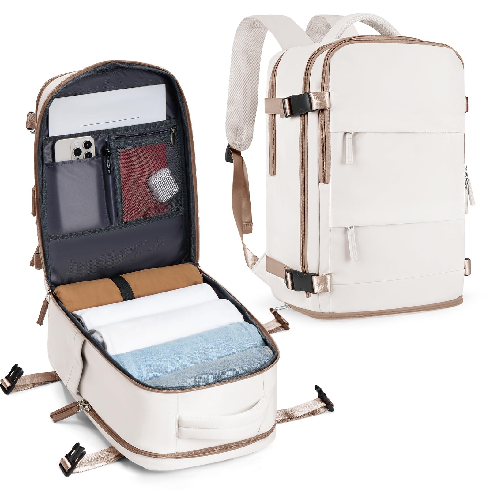 SZLX Zaino Ryanair 40x30x20 Sottovuoto Zaino da Viaggio 40x20x25 Ryanair Wizzair Donna da escursionismo impermeabile Zaino Casual Laptop da 14 Pollici con porta di ricarica USB Scomparto per Scarpe