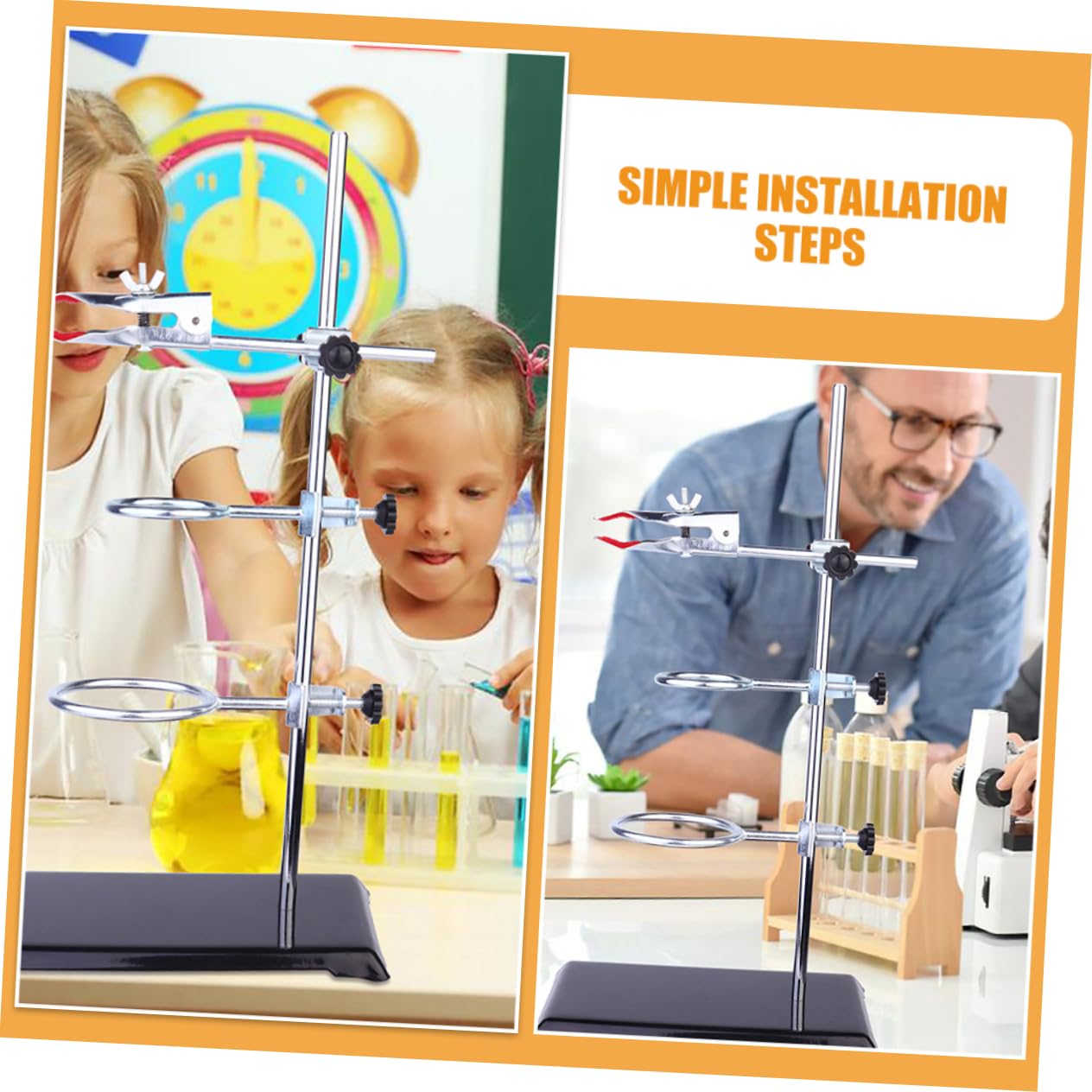 GLEAVI Chemistry Lab Stand Clamp Stand Lab Flask Clamp Test Tube Clip Iron Platform Random Color