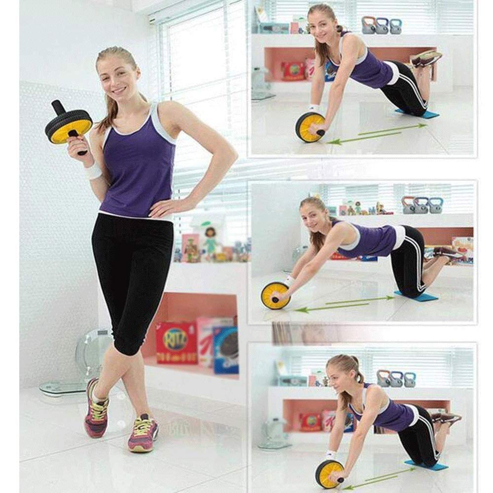 Rueda para músculos Abdominales: Rodillo para Ejercicios Abdominales con Asas de Espuma, Gran Agarre, Ruedas Dobles, Calidad Profesional Superior