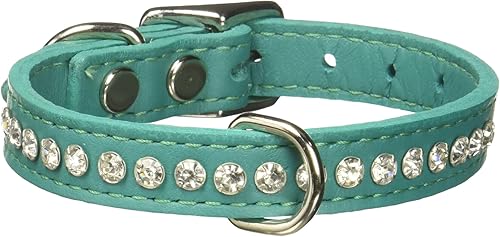 Miniatura 2 de Collar para perro de cuero y cristales, de OmniPet, 12", Jade