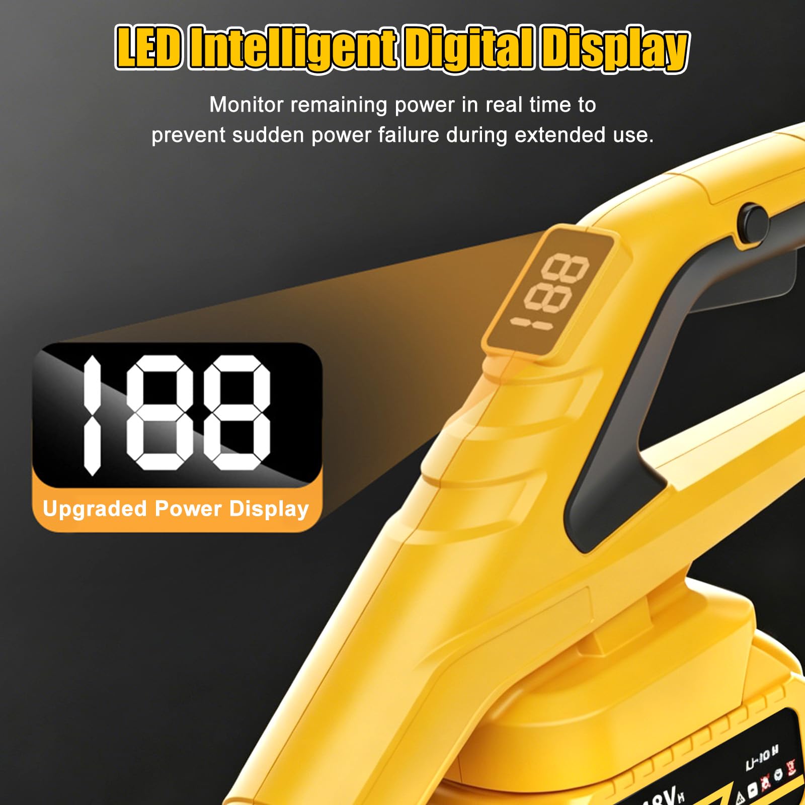 Desbrozadora con batería plegable con 2 baterías de 4000 mAh, 9000 rpm | Desbrozadora telescópica de 95 a 130 cm, con indicador digital de batería, mango ajustable y ángulo para jardín y césped