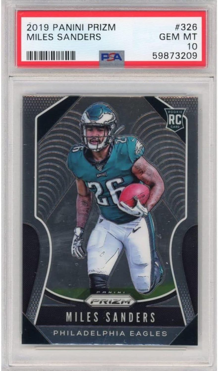 Graded 2019 Panini Prizm Miles Sanders #326 Rookie RC Football Card PSA 10 Gem Mint