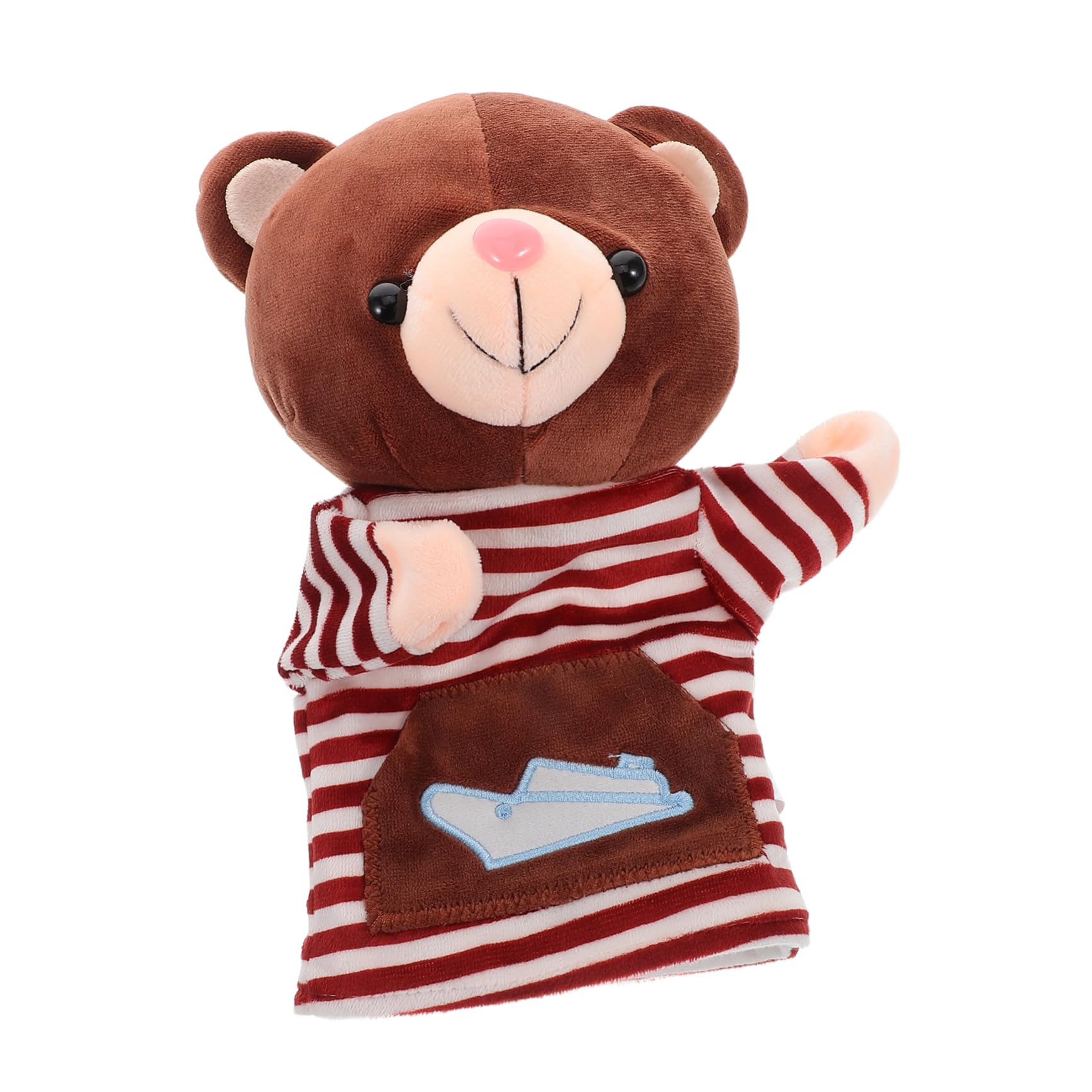 FRCOLOR Stuffed Animal Hand Puppets Plush Toy Cute Cartoon Bear Puppet for Boys and Girls Parent Boy Girl Interaction Storytelling in Classroom