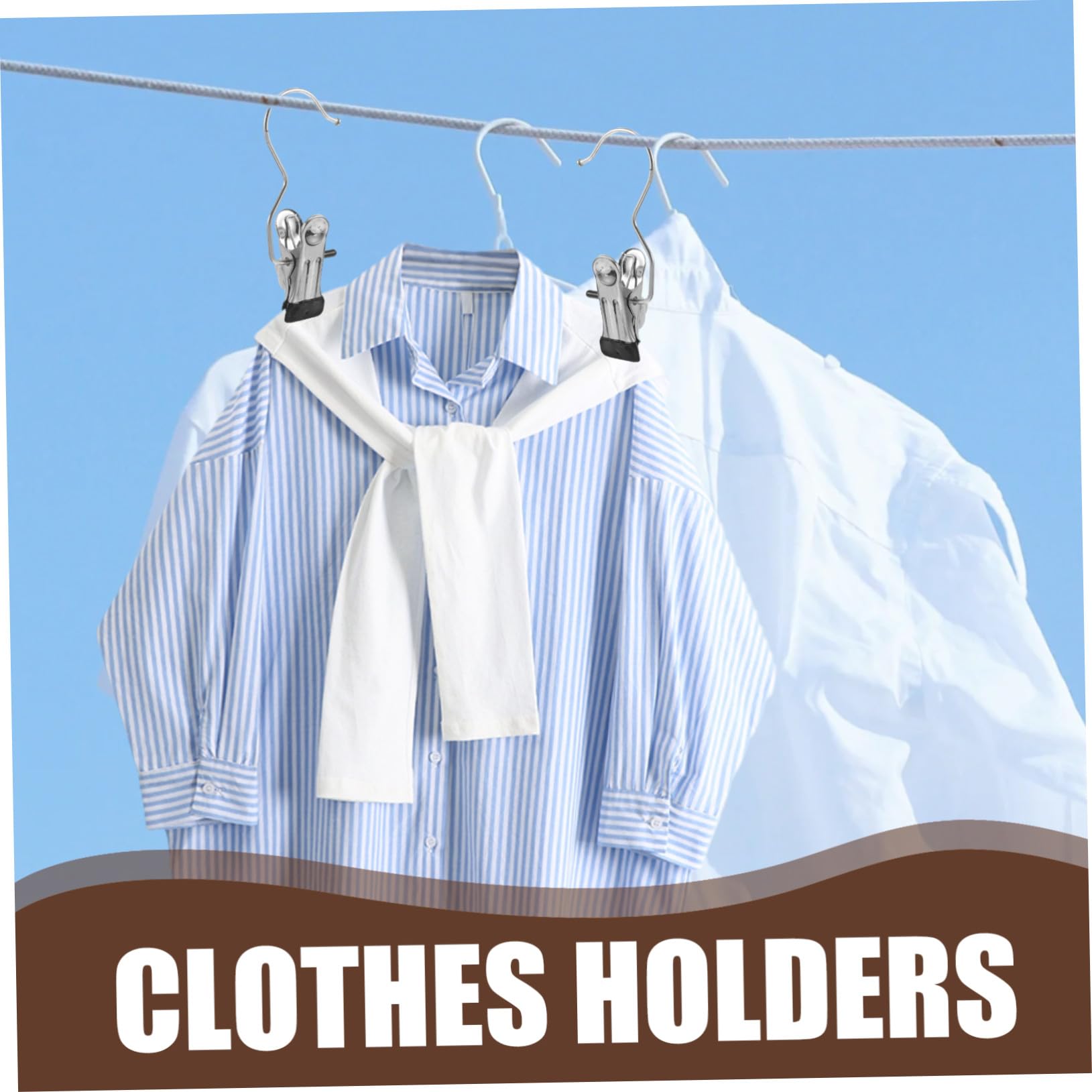 Pinzas de Gancho para Ropa de Acero Inoxidable, 80 Piezas