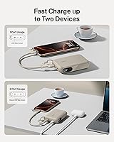 Vista 2 de Belkin - Cargador portátil, banco de energía USB-C delgado de 10,000 mAh con 2 puertos USB-C, pantalla digital de batería, paquete de batería