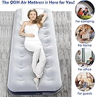 Vista 7 de Colchón de Aire para Acampar Cama de Aire Inflable Superficie Afelpada Cama de Viaje Almohadilla para Dormir Cama de Aire para Acampar al Aire Libre