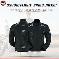 Vista 2 de Daniel Smart - Chaqueta de motocicleta para hombre, resistente al agua y duradera, para todas las estaciones, deportiva de malla blindada