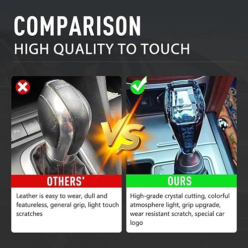 Miniatura 8 de Pomo de palanca de cambios universal con luz LED de cristal para Toyota