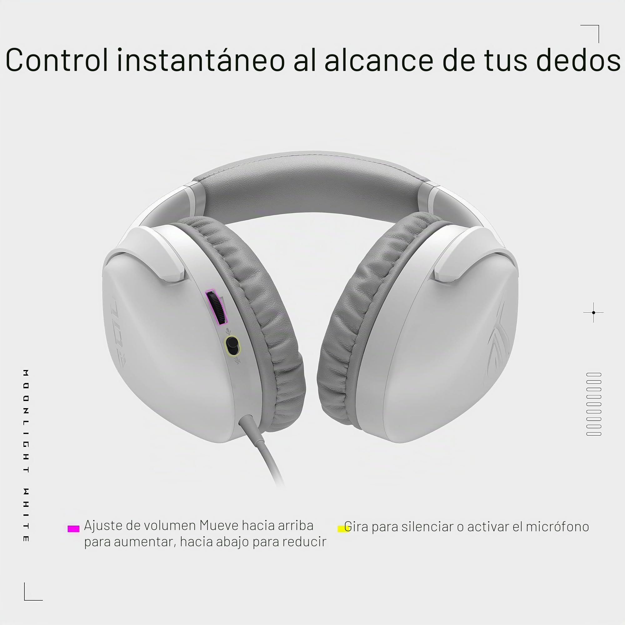 ROG Strix Go Core Moonlight White - Auriculares Gaming (sonido envolvente, comodidad increíble, compatibles con PC, Mac, teléfonos móviles, PlayStation 5, Xbox Series X y S, y Nintendo Switch) Negro