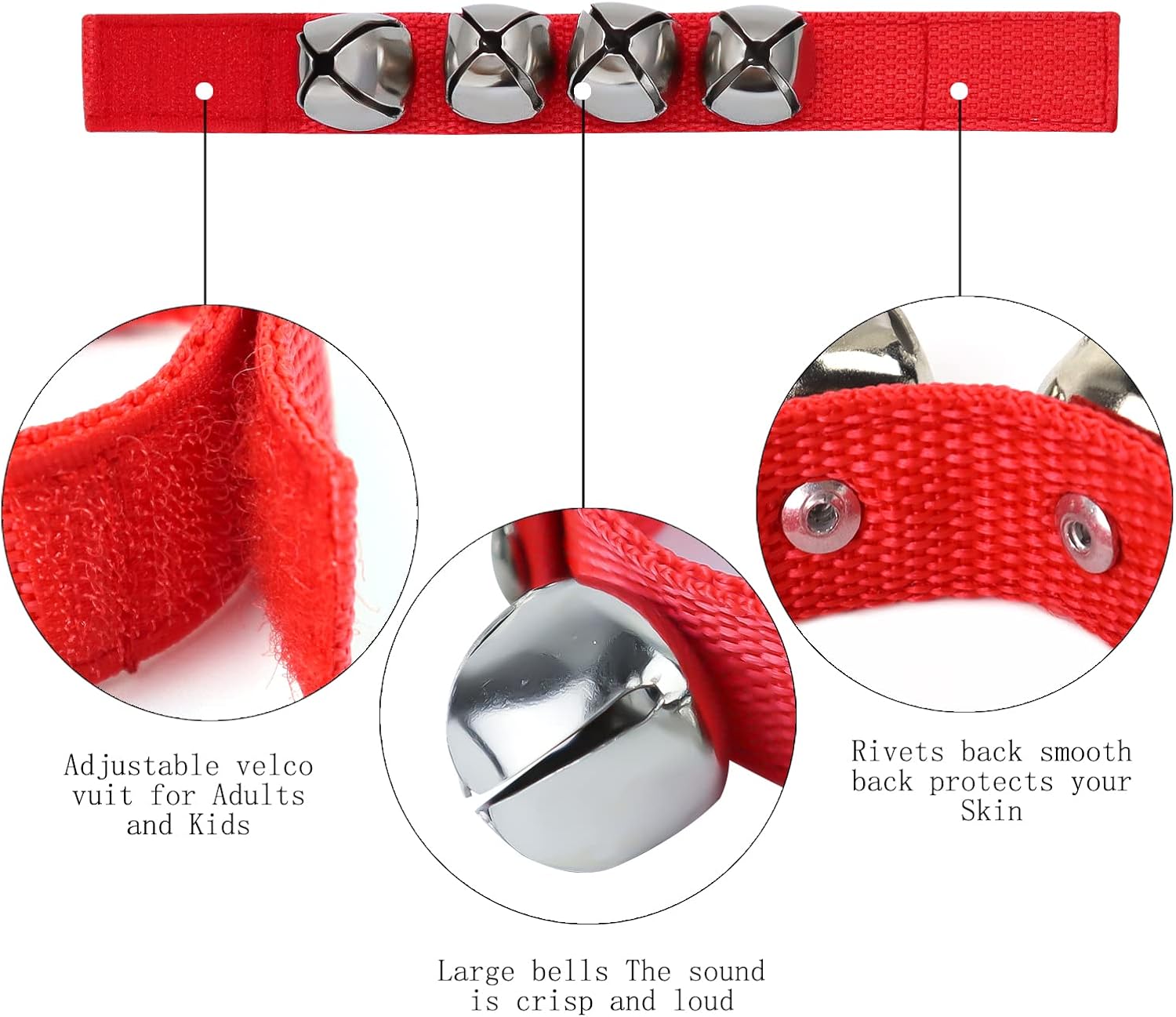 6 PCS Christmas Band Wrist Bells,Musical Instrument Percussion Hand Bells Bracelets Ankle Bells Jingle Bells Birthday Gifts Party Favors Rhythm Toys for Kids(Red,Green,Blue) : Musical Instruments