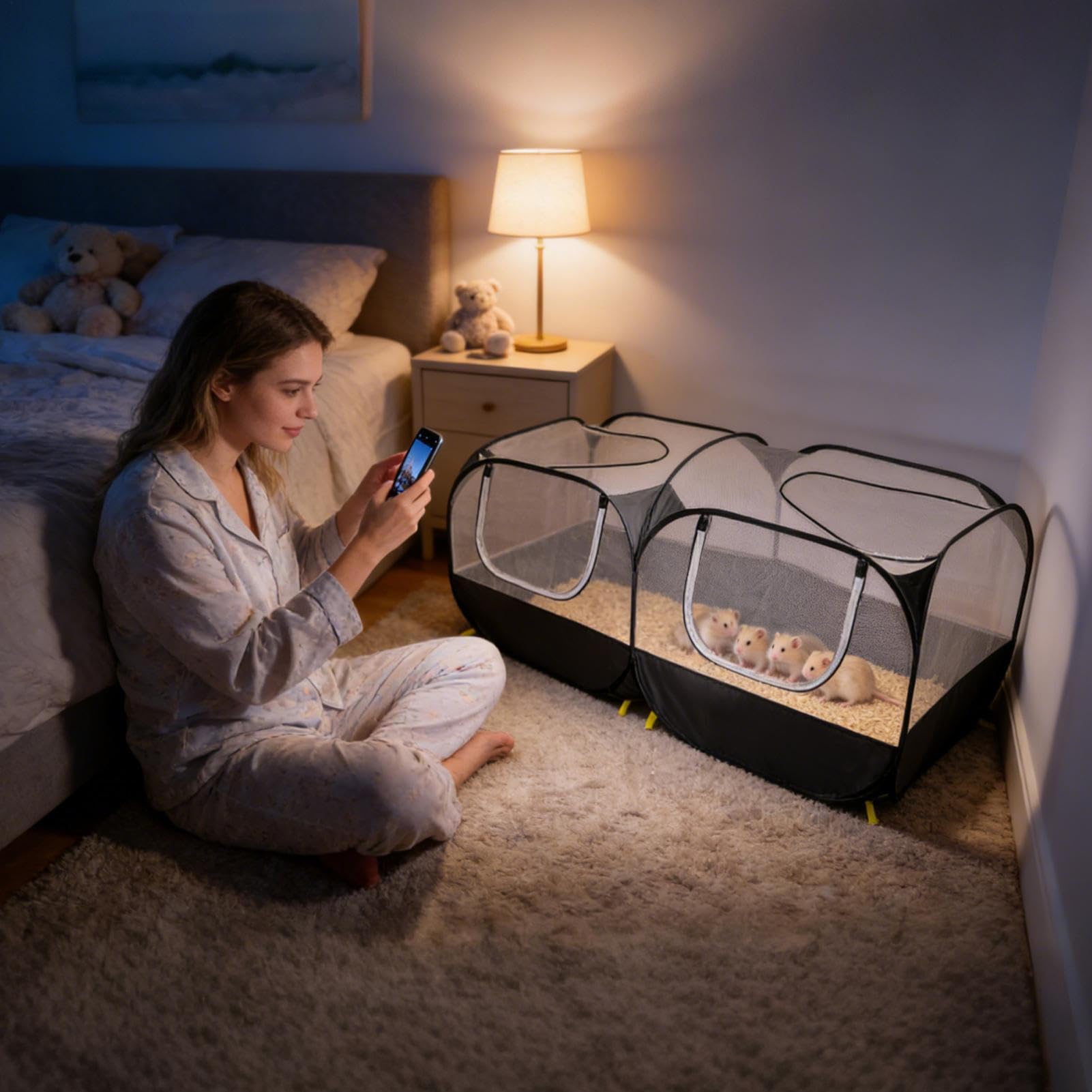 Katzenkinder Gehege Innenbereich - Umkehrbarer Sonnenschutz mit Mehrfachfunktion | Indoor-Katzengehege | Für Reisen, Zuhause & Freilandhaltung von Nagern und Katzen