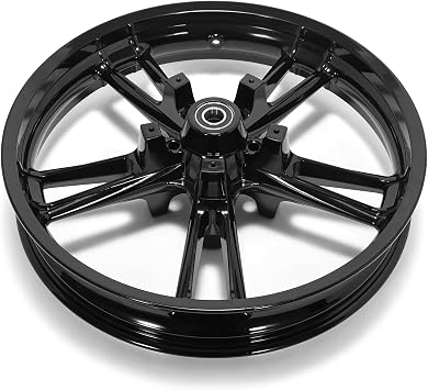 TOFR 21x3.5 Enforcer Front Wheel Rim Tubeless For Harley Touring Bagger Road King Road Glide Electra Glide Ultra Classic Ultra Limited Street Glide Custom Special 2009-2023 Gloss Black