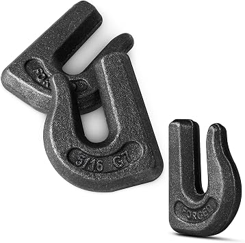 8Pcs Weld-On Chain Hook, 5/16 Inch Grade 70 Clevis Grab Hooks for Tractor Bucket, Heavy Duty Grab Hook Weldable for Chain Pulling and Lifting, Forged Steel Weld Hooks for Rigging/Forklift Trailer