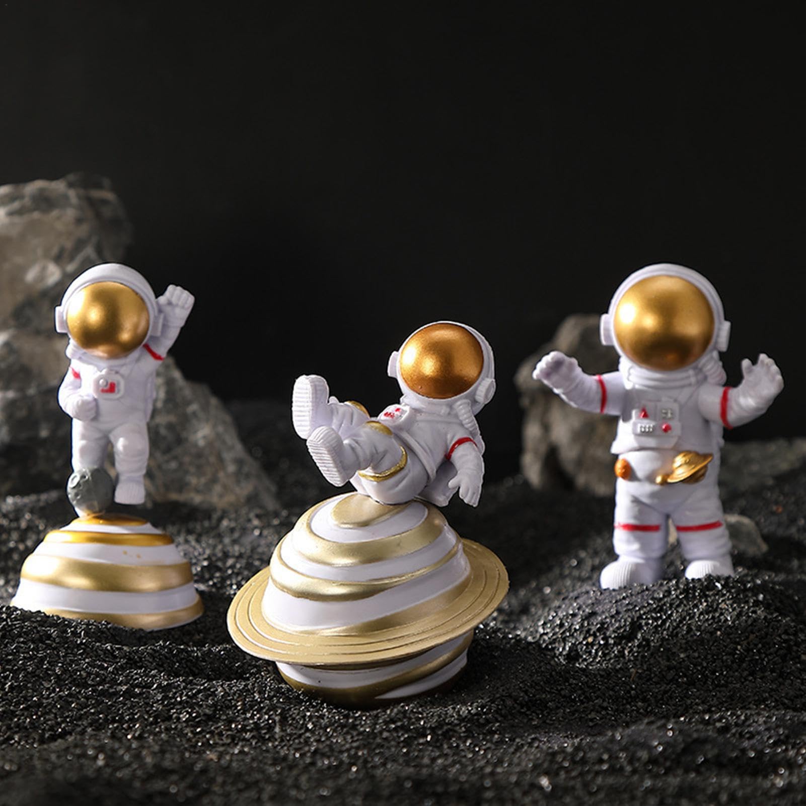 Figura de astronauta, figuras espaciales | 7X estatuas de astronautas del hombre del espacio - Decoraciones de oficina, figura de astronauta, figuras de coche, estatuas de estante de libros para