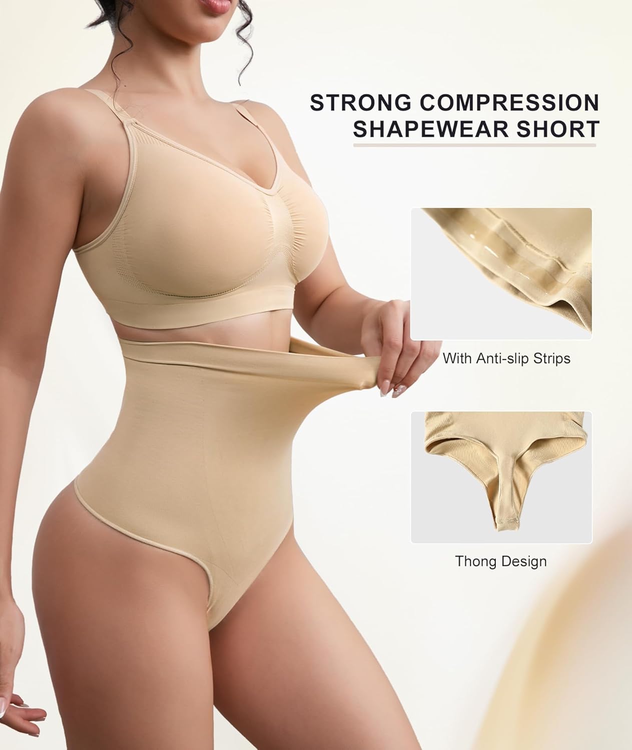 Tummy Control Thong Shapewear for Women Seamless Body Shaper Panties High Waisted Shaping Underwear - Image 2