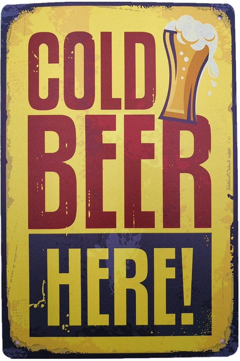 Aluminum Metal Vintage Tin Sign Decor-Beer for Bar Pub Shop Funny Retro Wall Art Sign 12x16 inch