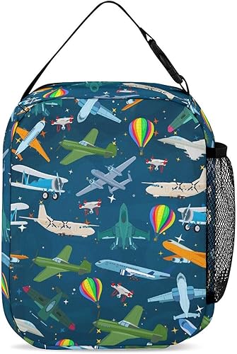Miniatura 5 de Mochila de 3 piezas de dibujos animados para laptop, mochila duradera de 17 pulgadas, elegante mochila de hombros con múltiples bolsillos, Aviones y