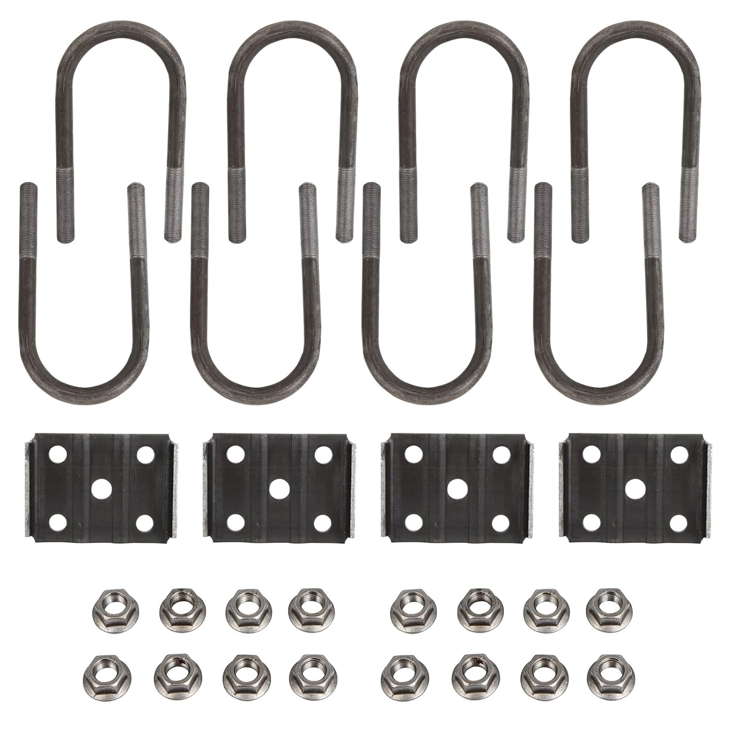 New Trailer Axle Suspension Kit Trailer U Bolt Kit 5 1/2 inch Long Trailer Axle Kit 2-3/8" Round Axle 1/2" Diameter for Vehicles Trailers Boat Double Eye Trailer Leaf Spring 3500lbs Trailer Axles