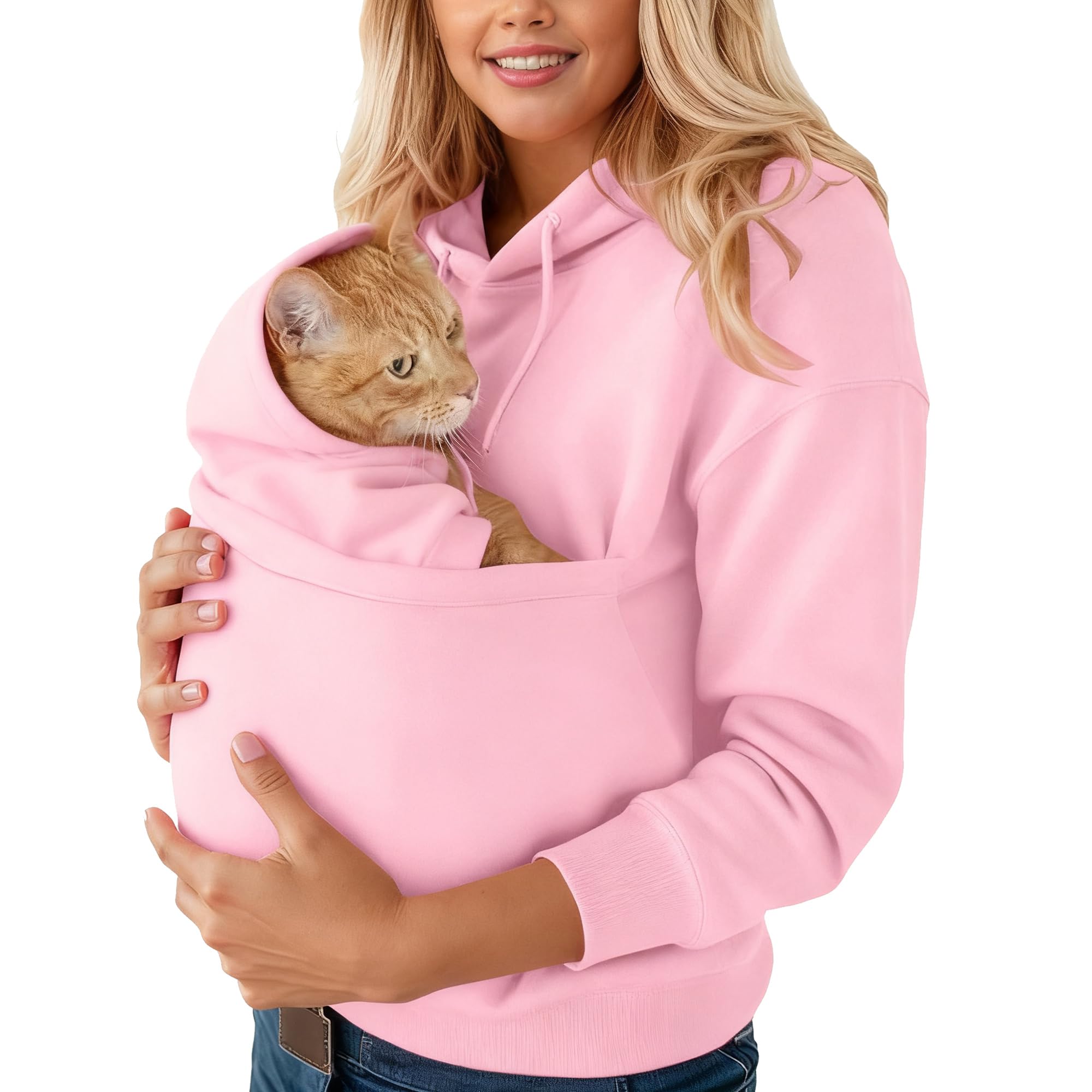 Sweat à capuche avec pochette pour chien pour transporter un chiot les mains libres en taille S