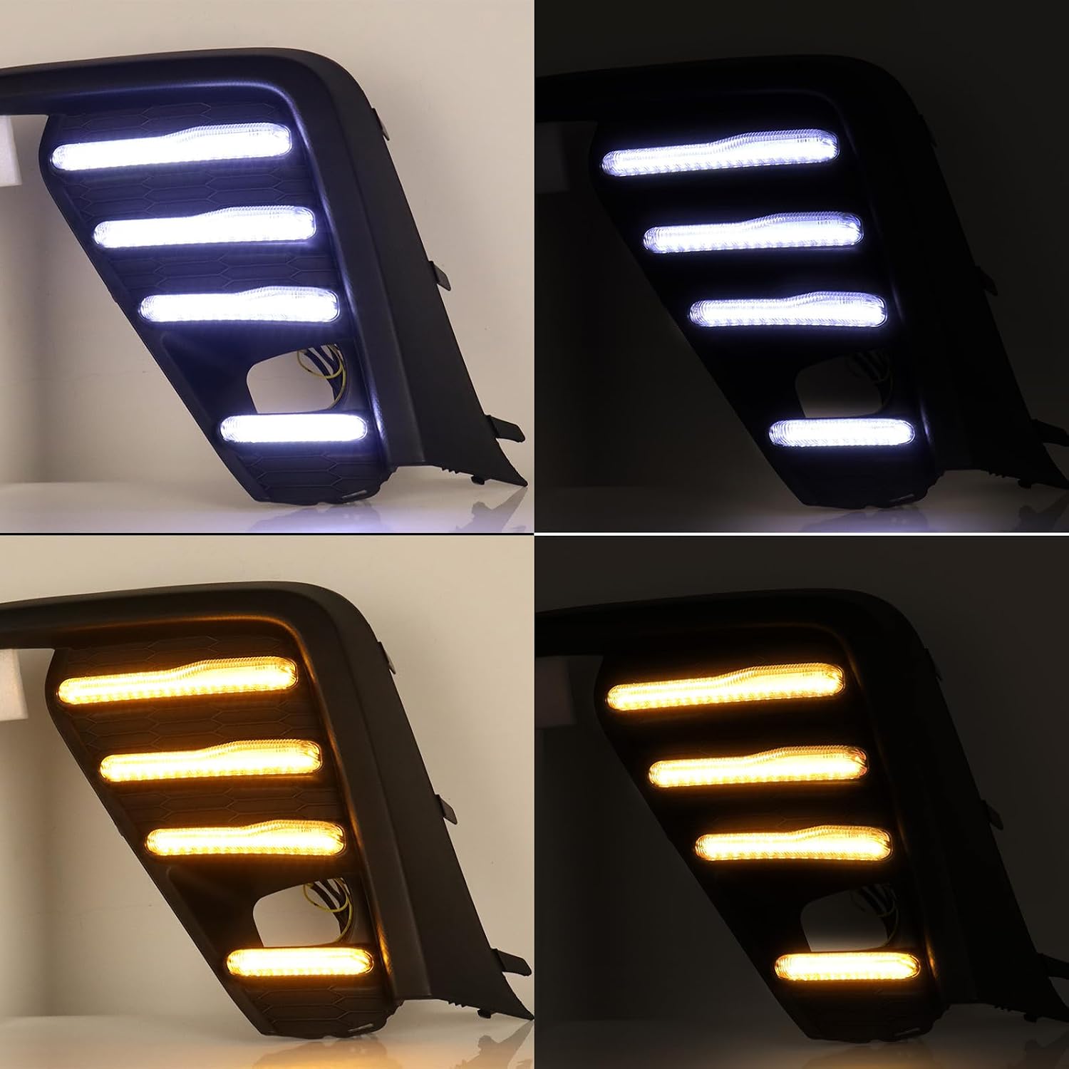 Astra Depot Left Right SMD LED White Daytime Running Light Integrated Bezel DRL w/Amber Turn Signal Lamp Set Compatible for 2023-2025 2026 Subaru Ascent | SU1038144, 57731XC15A, SU1039144, 57731XC14A
