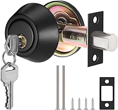 Knpwer Door Knob with Lock - Round Metal Swivel Knob with Handle