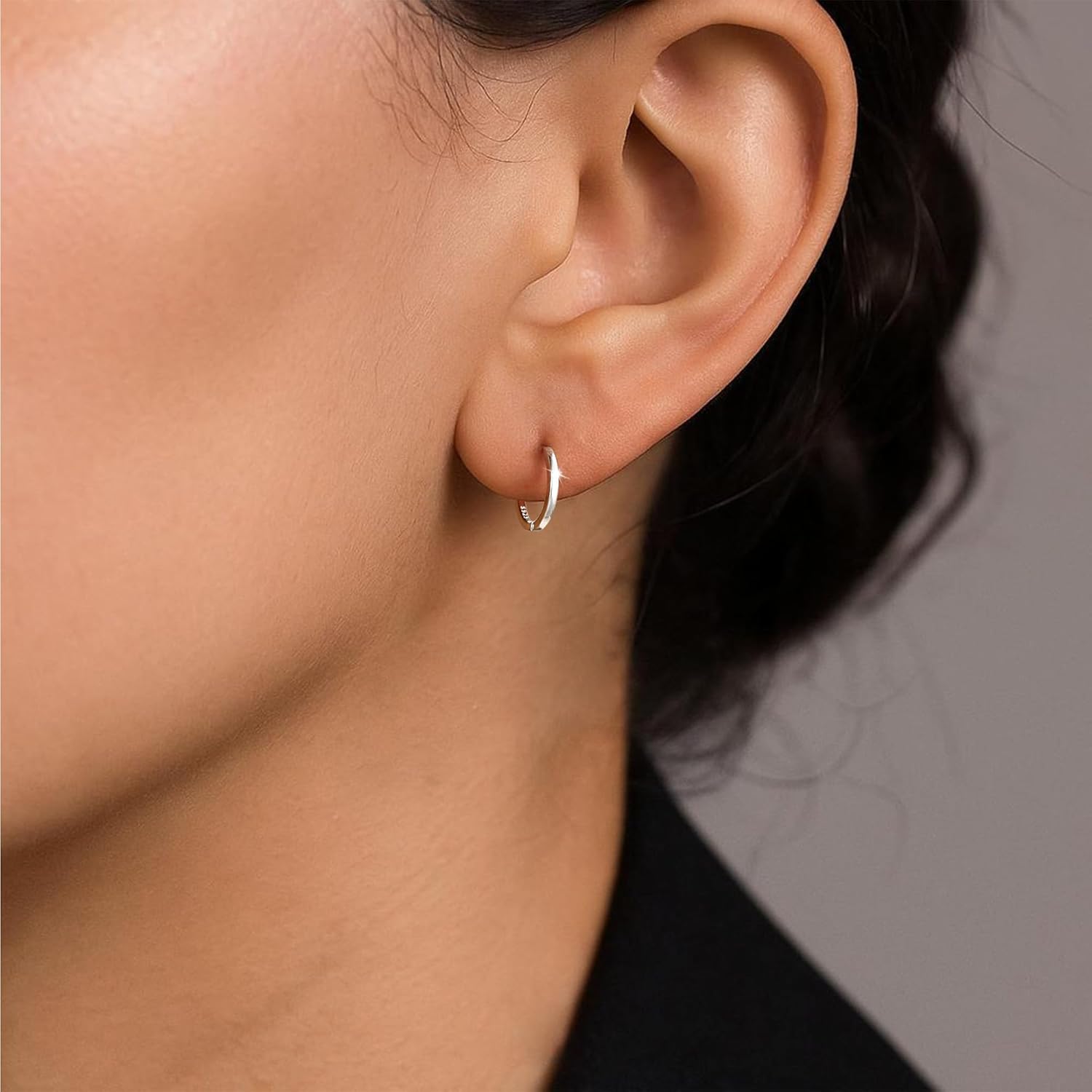 MOODEAR Valentines Day Gifts for Her 925 Sterling Silver Hoop Earrings - Small Huggie Earrings for Women, Hypoallergenic Trendy Cartilage Silver Earrings, Lightweight Jewelry - Image 2