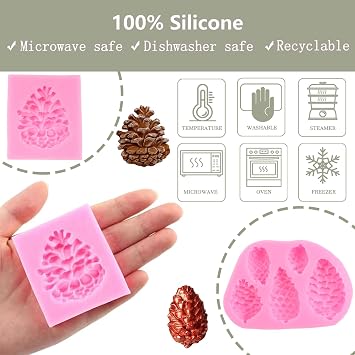 ZiXiang Pine Cone Silicone Molds Pinecone Cake Fondant Mold Set of 3