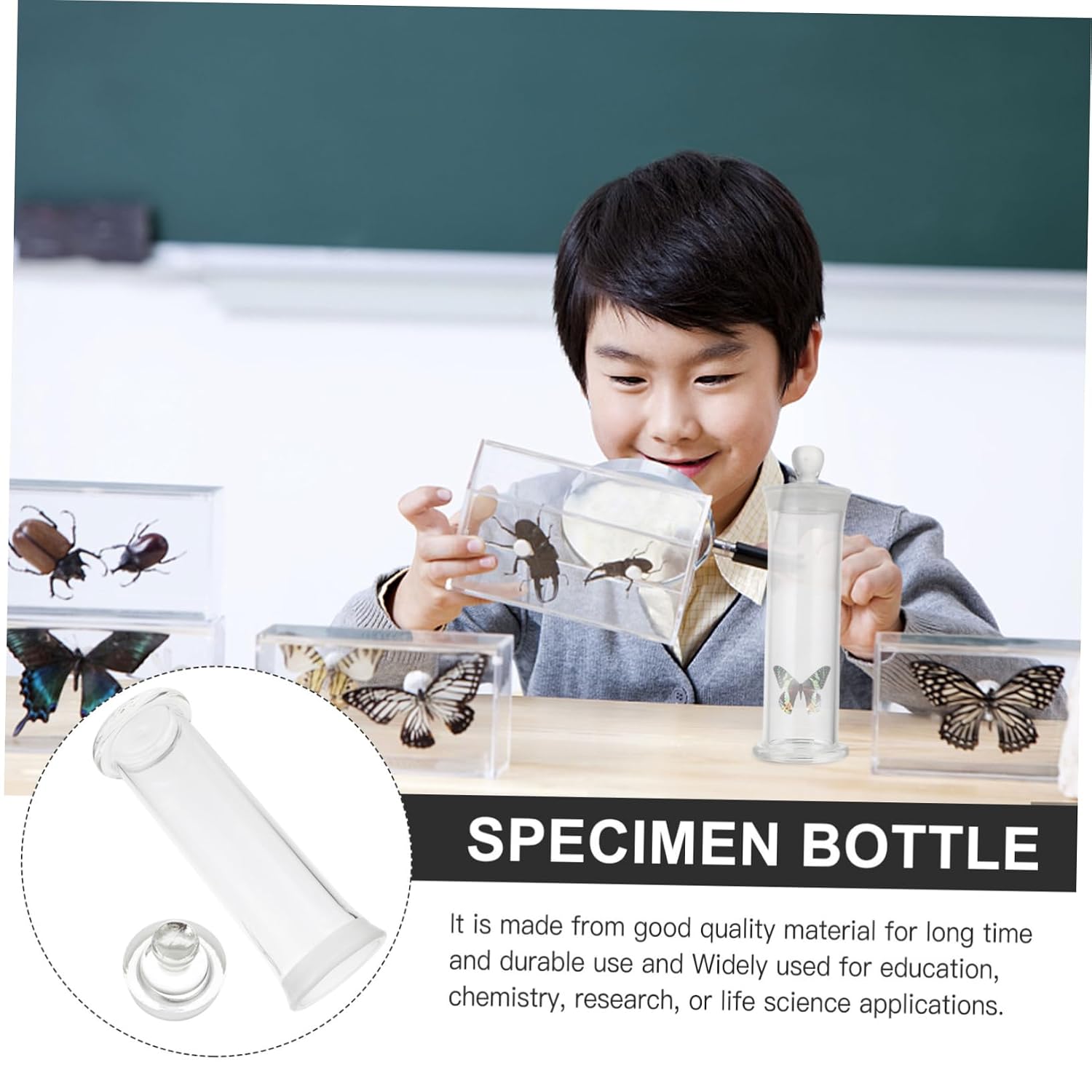 Glass Storage Bottle Sample Vial Lab Vial Chemistry Bottle Non-toxic Specimen