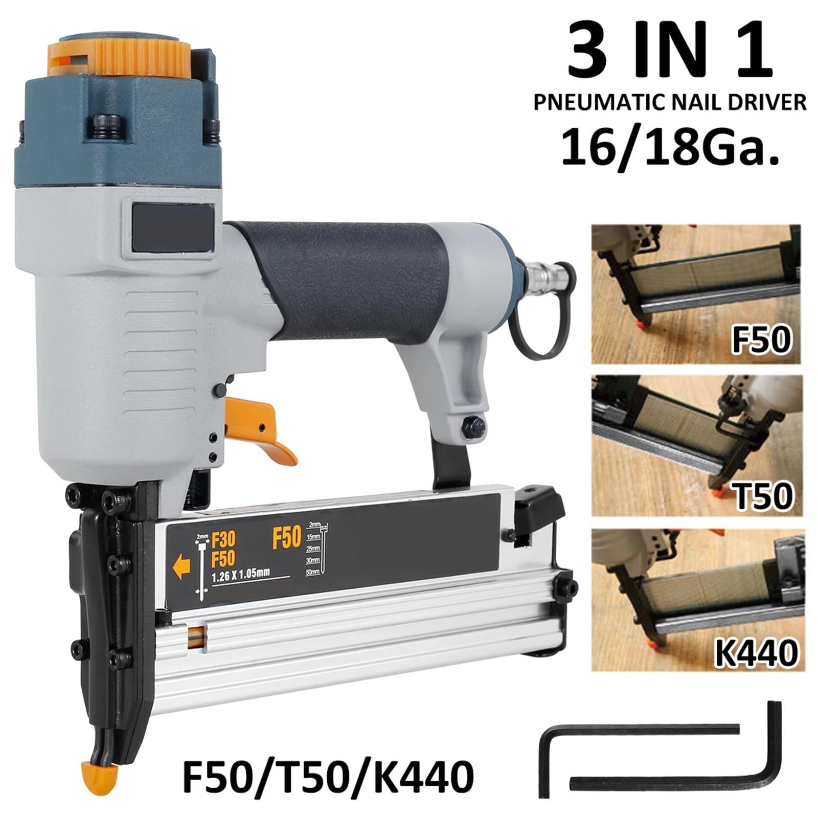 Gwoździarka Pneumatyczna Carpenter Pneumatyczne Narzędzie Do Gwoździ T50 F50 440K 16Ga/18Ga Gwoździarki Powietrzne Gwoździarka Regulacja Głębokości Gwoździ Ergonomiczna I Lekka