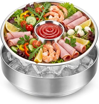 Shrimp Cocktail Serving Dish Chilled Serving Tray for Parties