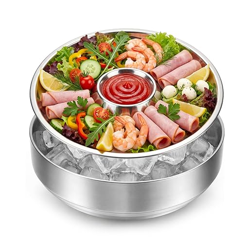 Shrimp Cocktail Serving Dish Chilled Serving Tray for Parties with