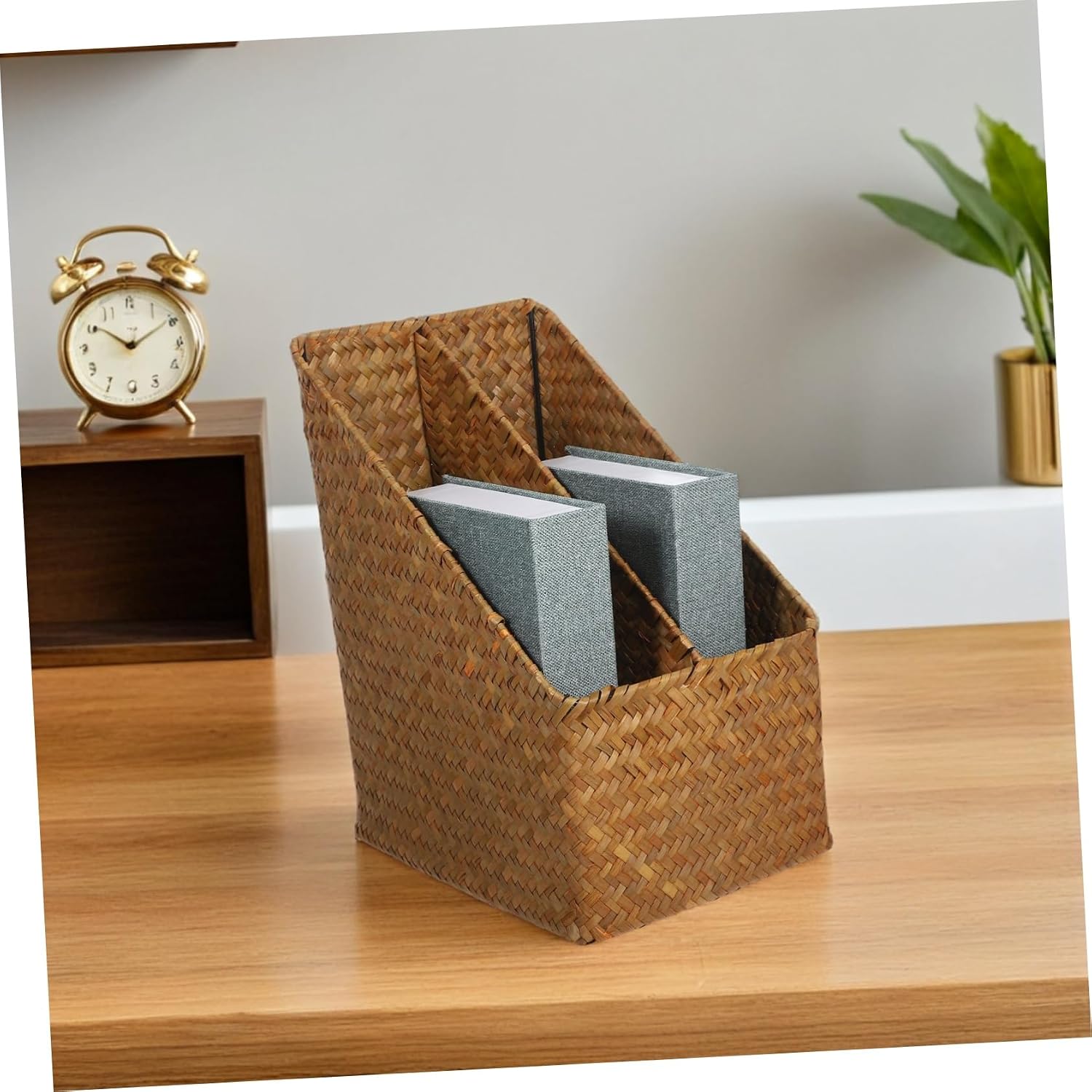 Ipetboom Rustic Storage Box for Books Magazines Stationery Compact Craft Room Organizer for Efficient Use of Space