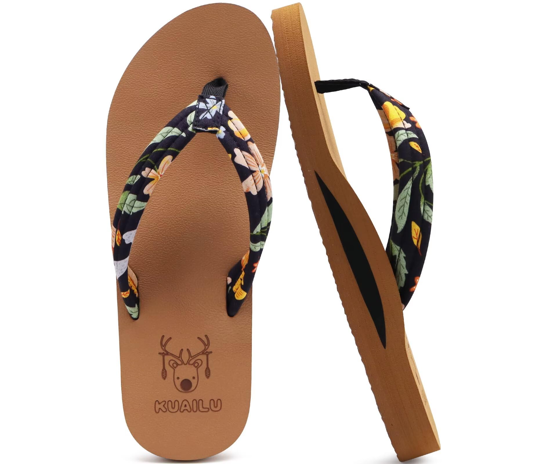 KuaiLu Infradito Donna Estive Comode Stoffa Righe Ciabatte Arch Support Spiaggia Piscina Sandali Mare Leggere Antiscivolo Gomma Suole