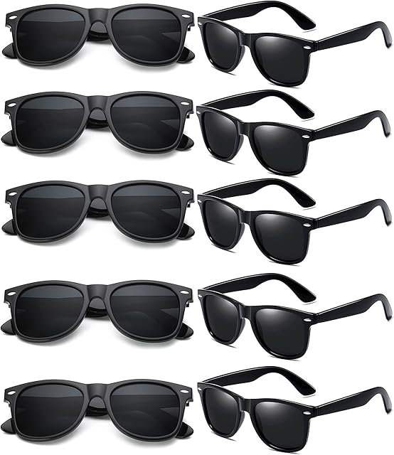 FSMILING 10 Pack 80s Party Sunglasses Bulk Adult Multipack Sunglasses Party Favors Glasses Neon Sunglasses pack