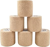 Vista 36 de Vendaje cohesivo autoadherente de 2 x 5 yardas, vendajes de primeros auxilios, cinta deportiva deportiva veterinaria para esguince e hinchazón