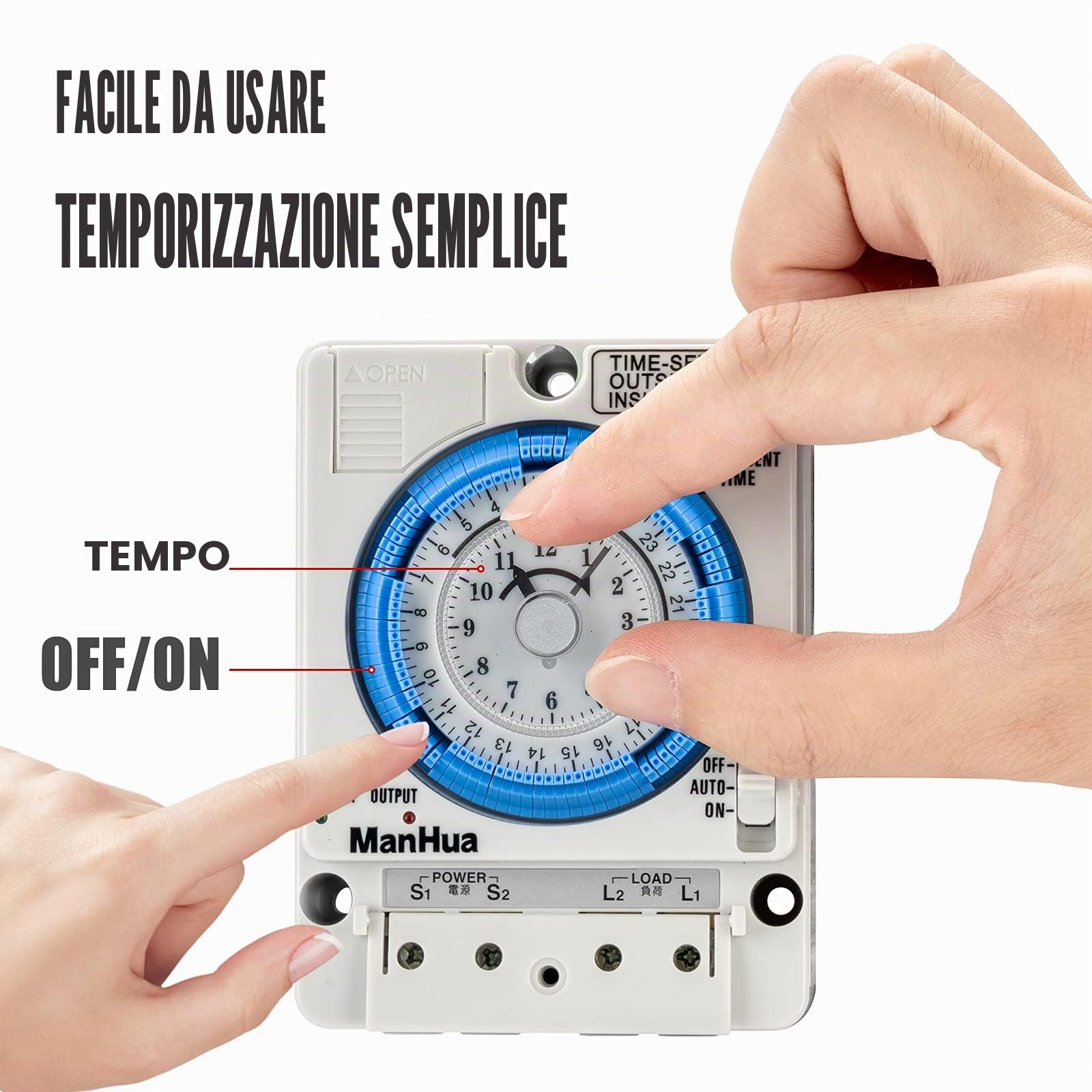 Timer Switch 24 ore 12VDC timer meccanico interruttore tempo TB-35