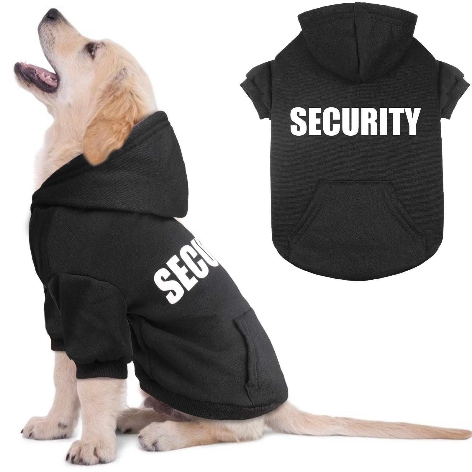 Photo 1 of Dog Sweaters for Small Dogs Security Dog Hoodie Sweater Soft Brushed Fleece Pet Clothes Pet Hoodie Sweatshirt with Pocket(S)