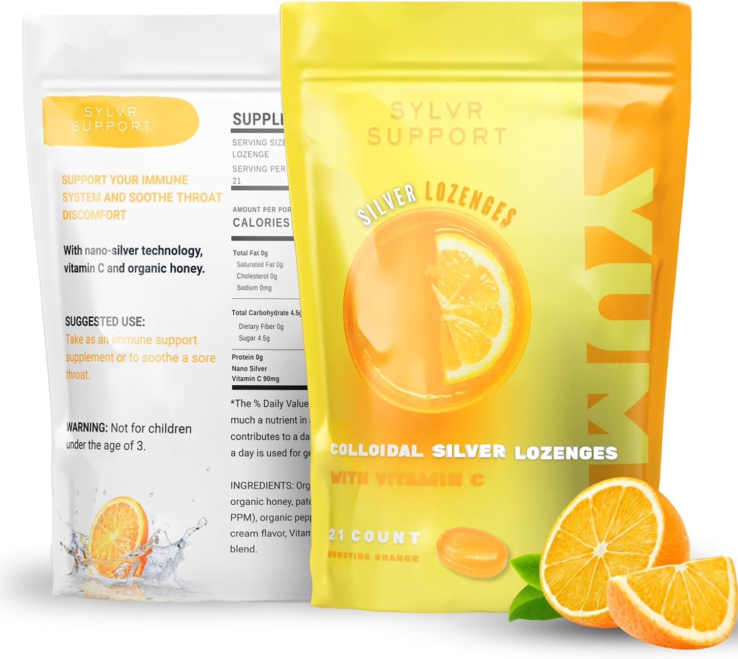 COLLOIDAL Silver 60 PPM Vitamin C Silver Lozenges with