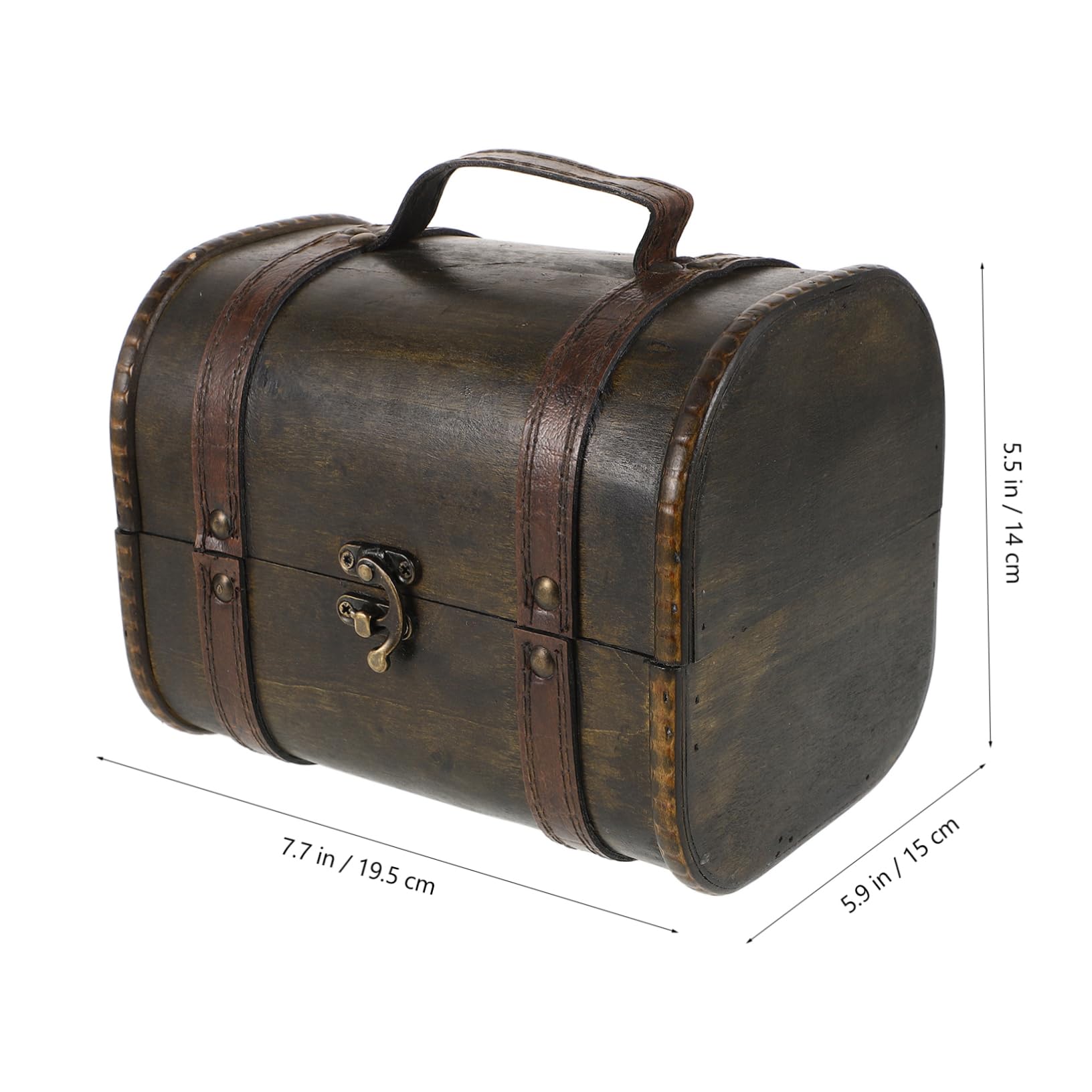 WOFASHPURET Retro Wooden Storage Chest Multi-functional Treasure Box for Jewelry Keepsakes and Valuables Elegant Organizer Lid for Home Living Room and Bedroom Decor