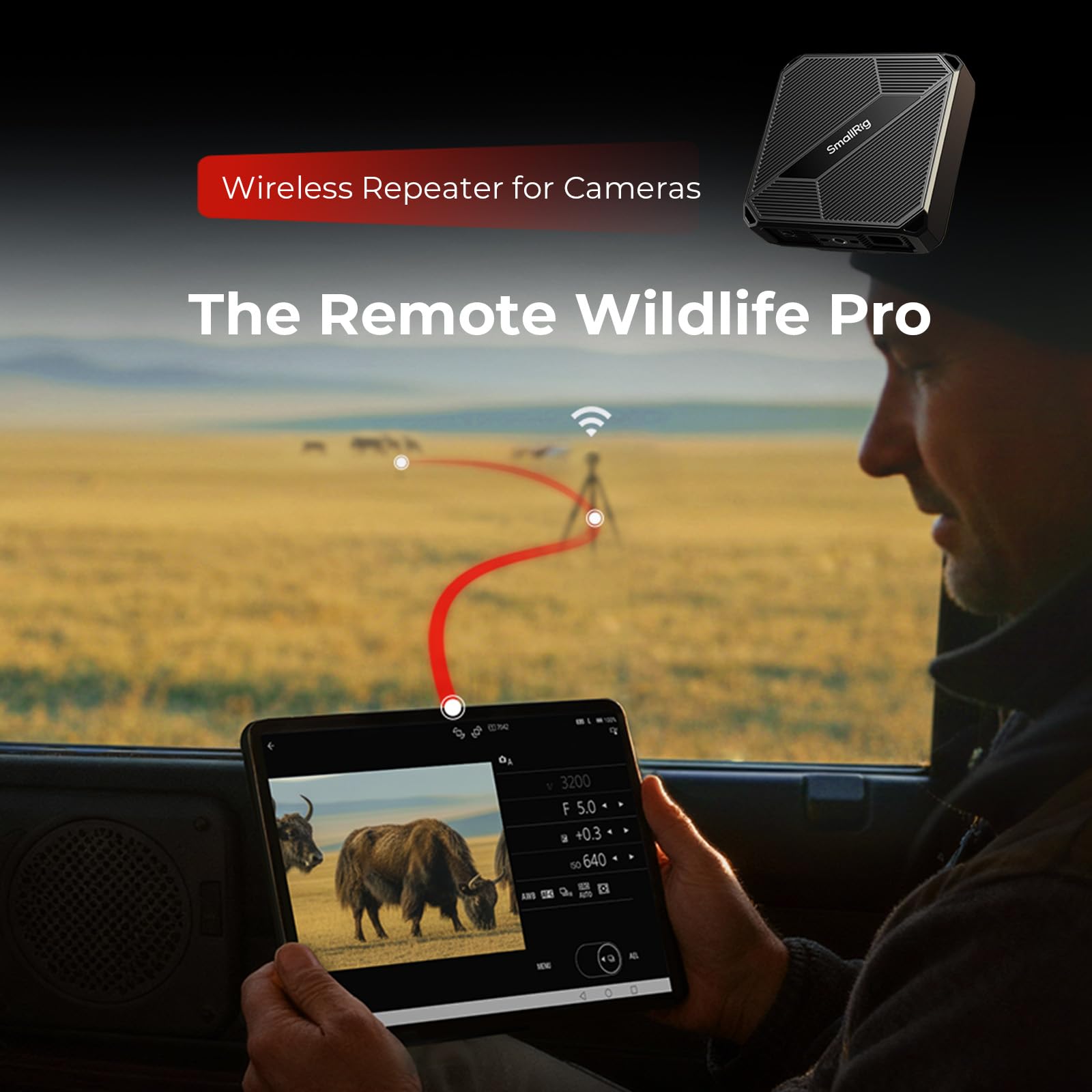SMALLRIG Hub de Conexión Inalámbrica para Cámaras, Monitor/Repetidor de 500m, Control Remoto por App para Fotografía de Vida Silvestre, para Sony, para Canon, para Nikon, para Panasonic - 5566