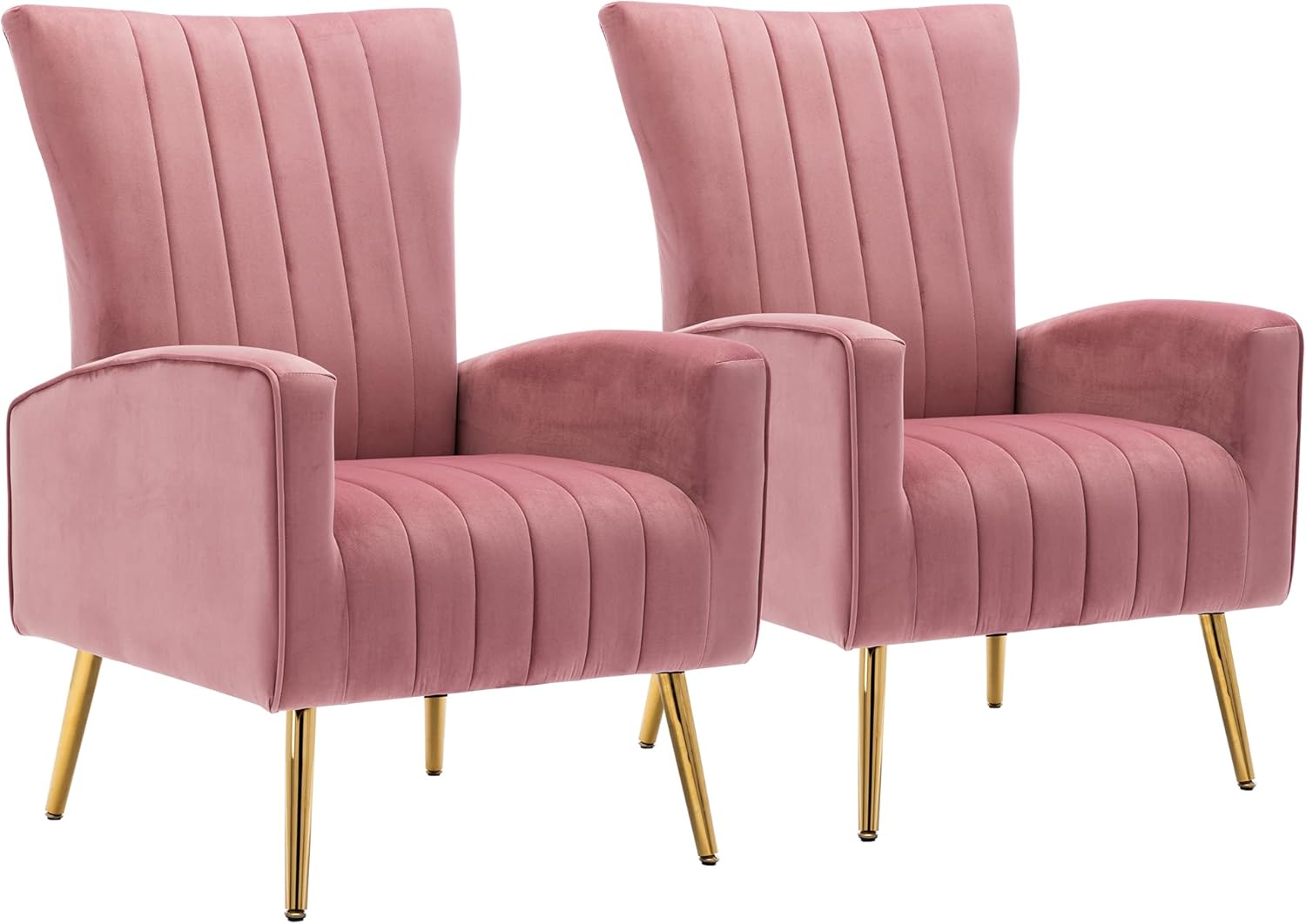 LSSPAID Velvet Accent Chairs Set of 2, Fabric Upholstered