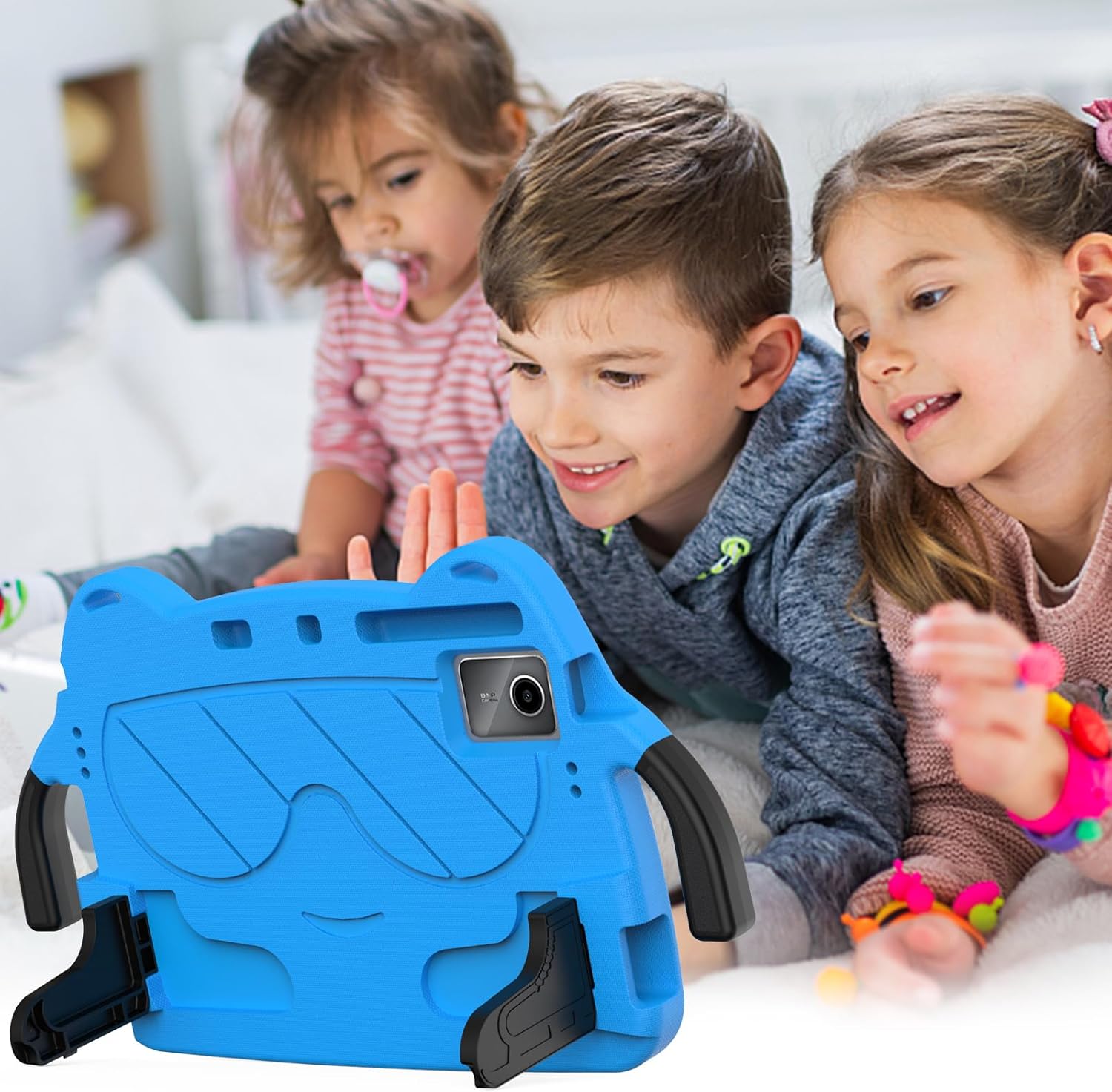 for Lenovo Tab M8 4rd Gen (TB-300FU/XU) / M8 2nd/3rd (TB-8505F/TB-8705F/TB-8506F) Kids Case,Lightweight EVA+PC Kid Friendly Shockproof Stand Protective Case, with Handle + Shoulder Strap(Blue)