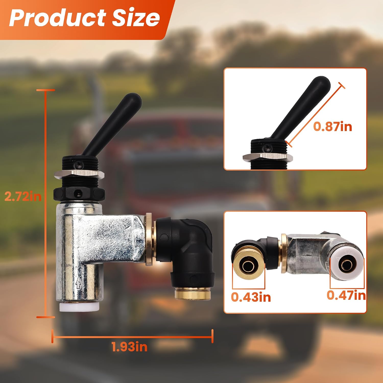 Air Toggle Switch Pneumatic Control Valve Compatibale with Peterbilt Truck and Industrial Pneumatic Control Applications Replaces BA14500