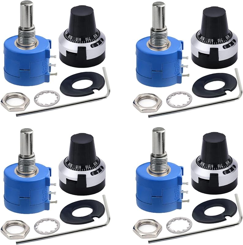 4pcs 3590S-2-103L 10K ohm Rotary 10-Turn Wire Wound Potentiometer