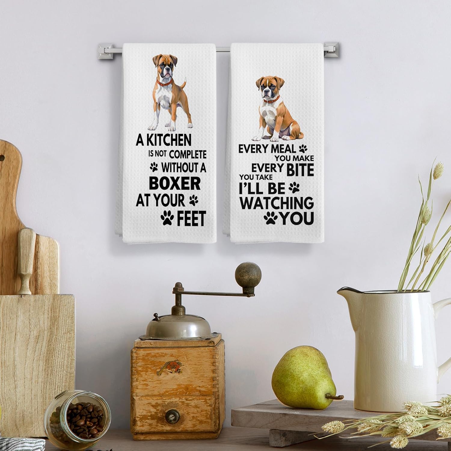 Boxer Dog Kitchen Towels - Decorative Set, Gifts for Women, Hand Dish Tea Towels 16x24 Inch - Image 2